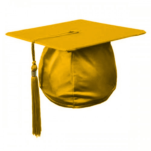 Shiny Gold Graduation Cap and Tassel